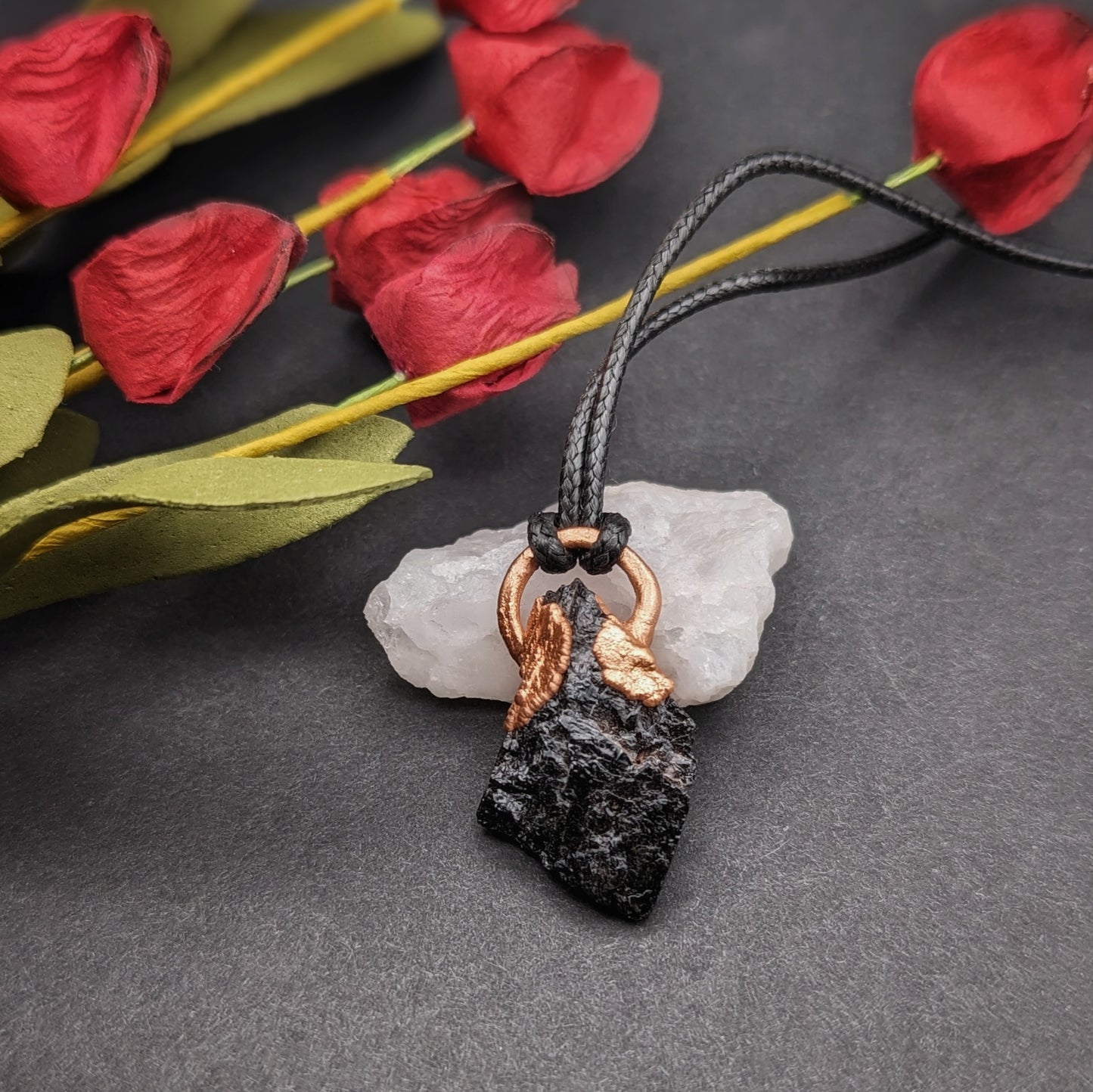 Raw Black Tourmaline Pendant