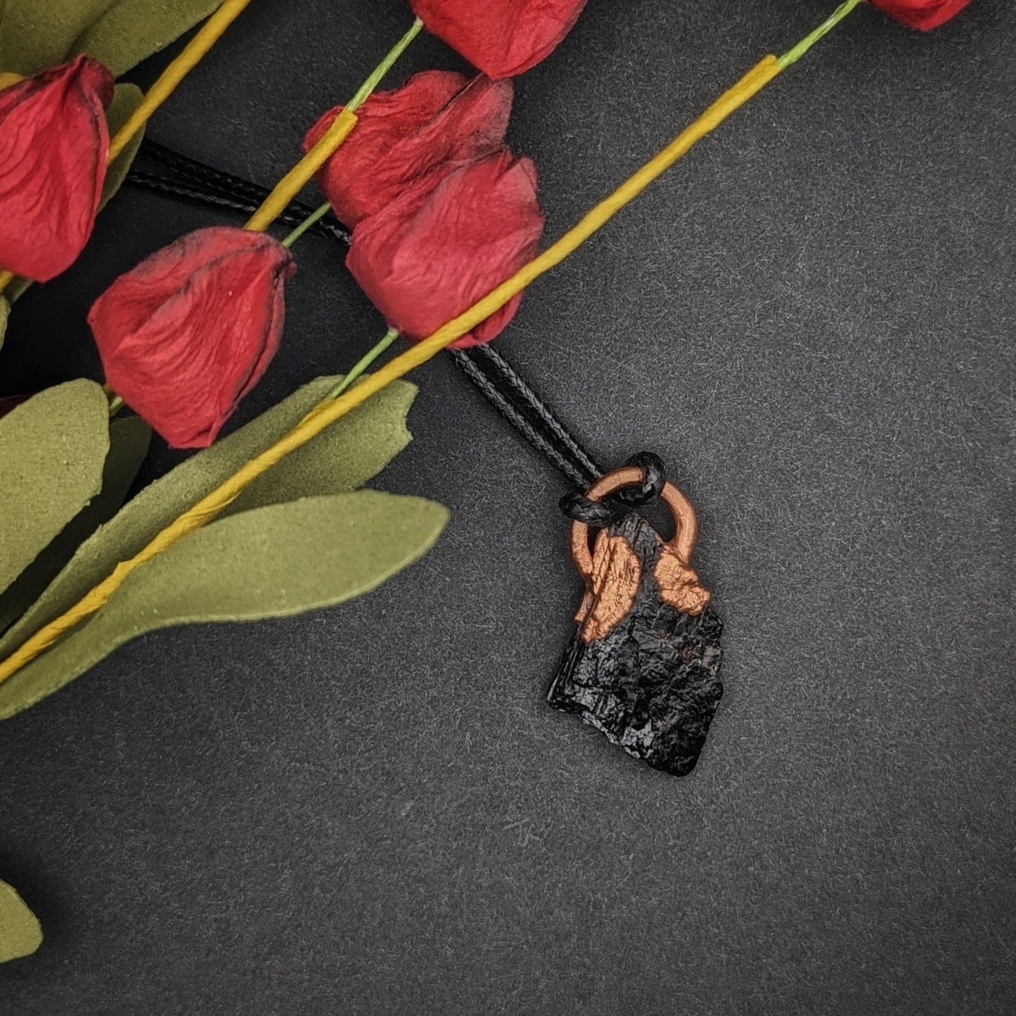 Raw Black Tourmaline Pendant