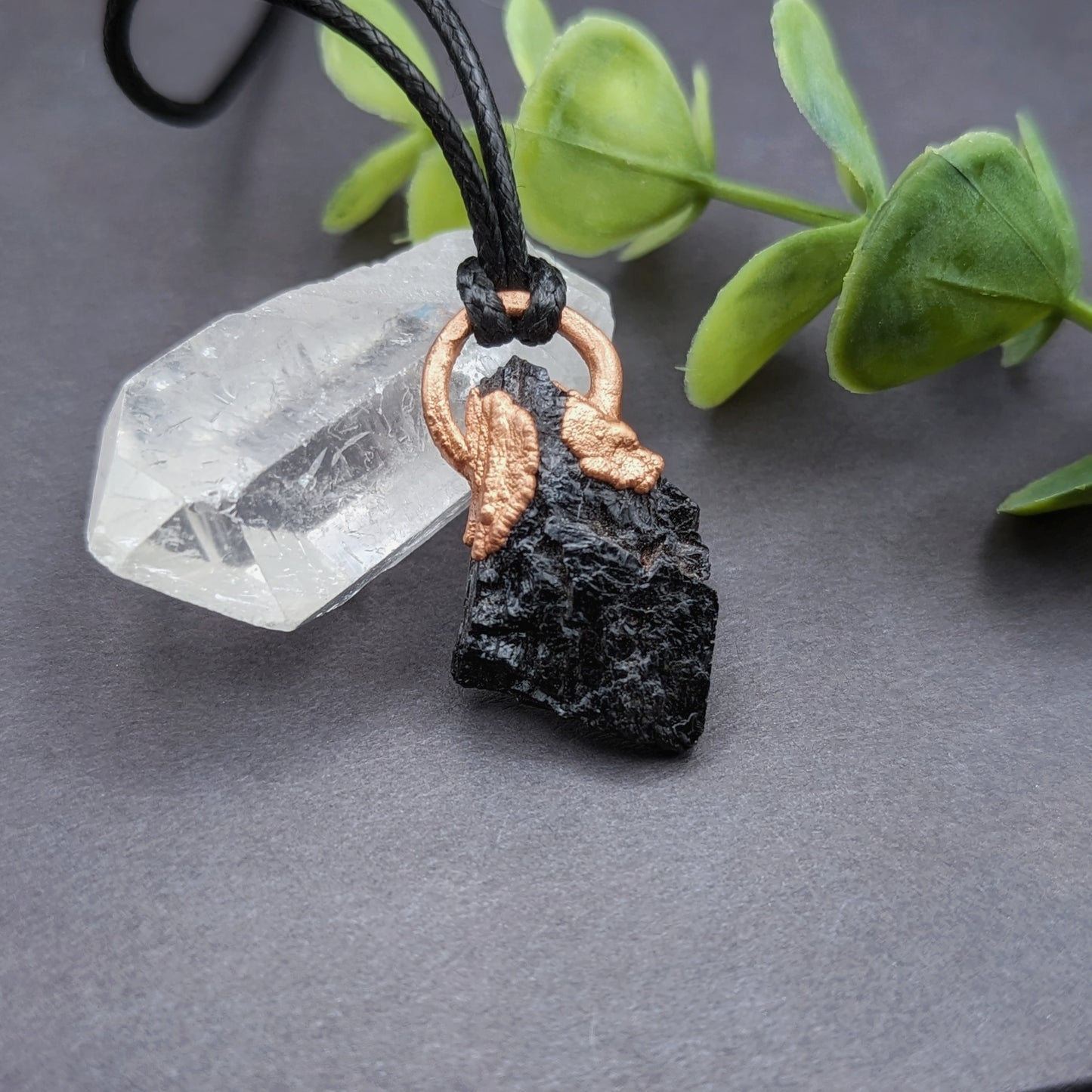 Raw Black Tourmaline Pendant