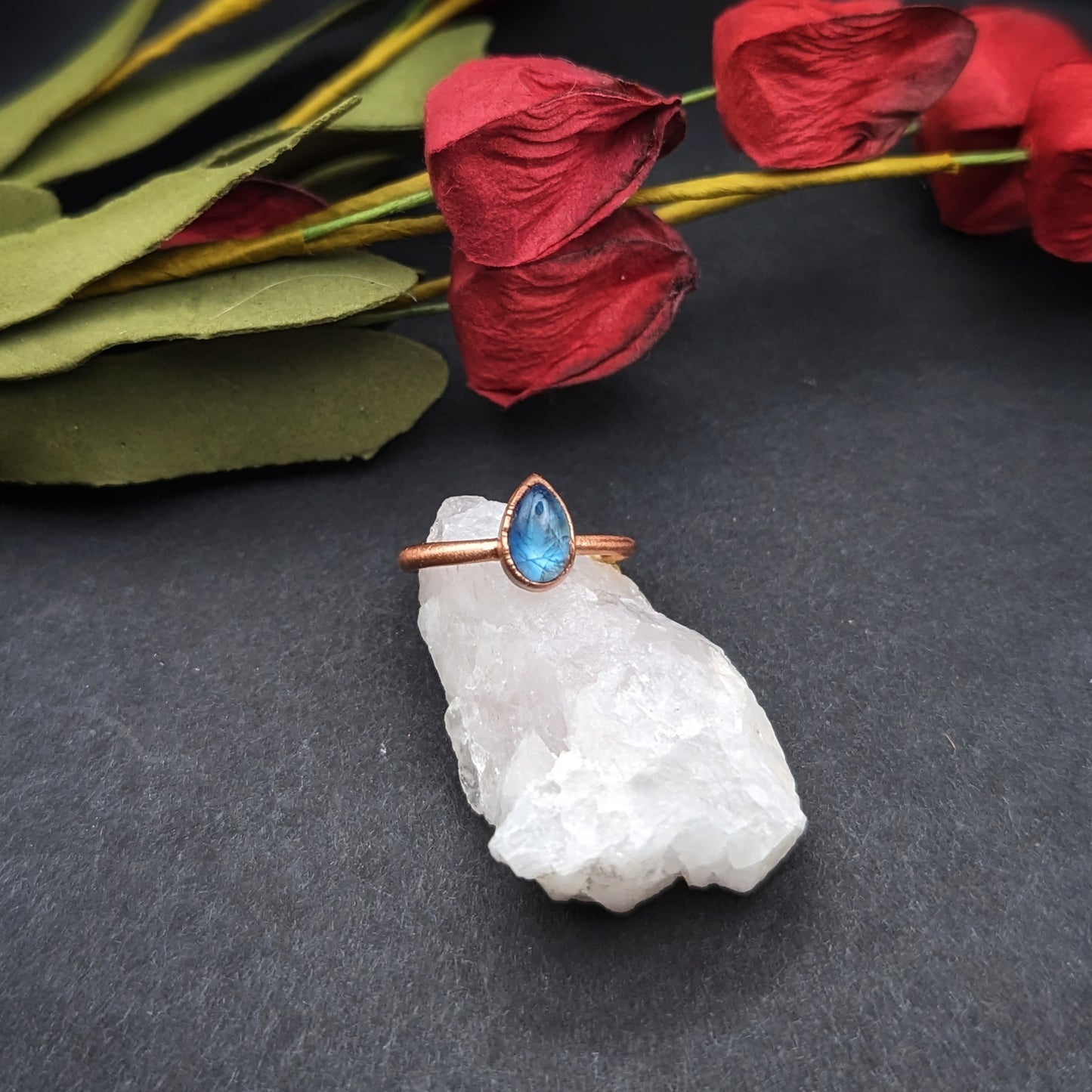 Tiny Labradorite Ring - Size 4.5