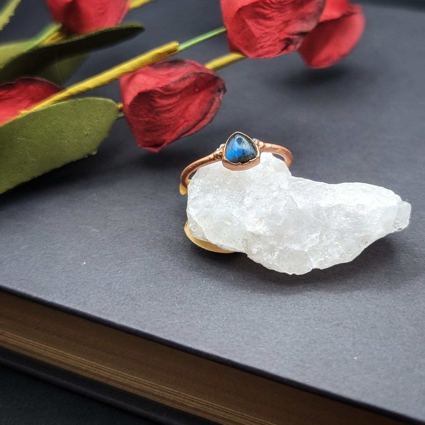 Labradorite Triangle Ring - Size 6.5