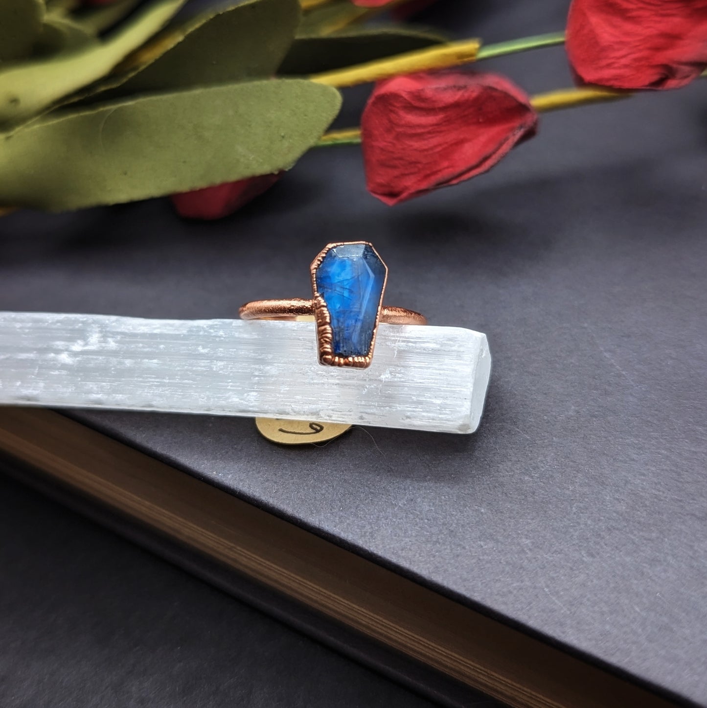 Moonstone Coffin Ring - Size 6.5