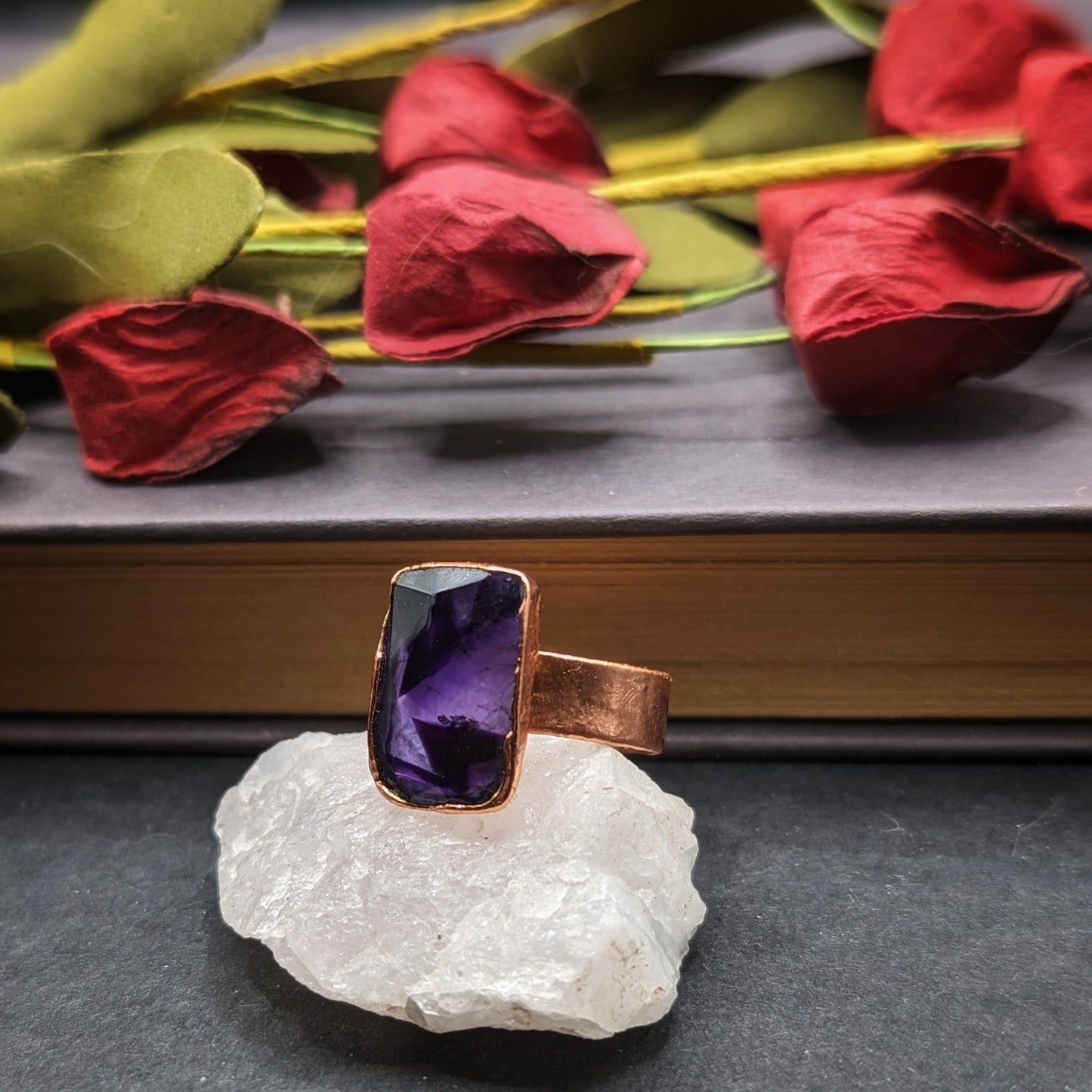 Trapiche Amethyst Ring - Size 5
