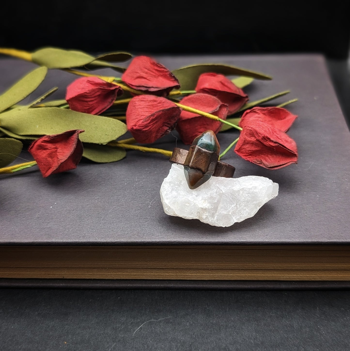 Moss Agate Ring - Size 10