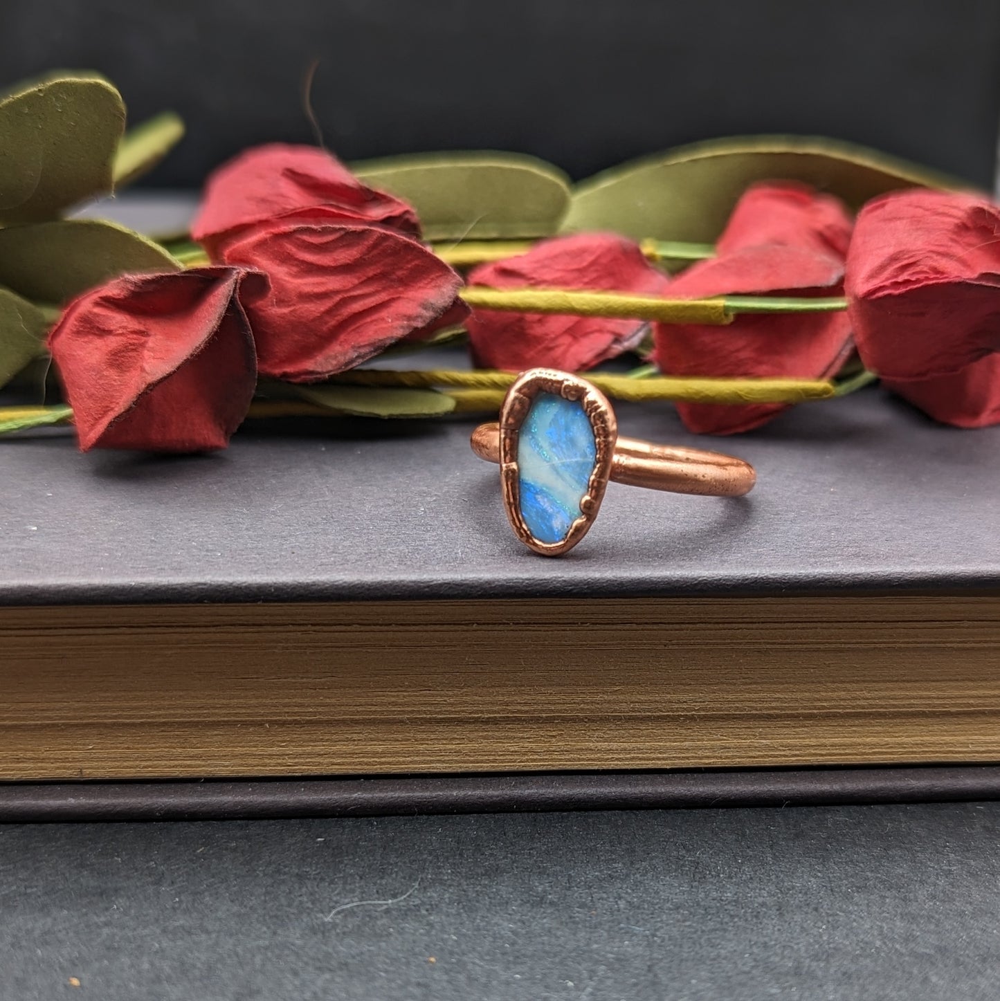 Sky Blue Opal Ring - Size 9