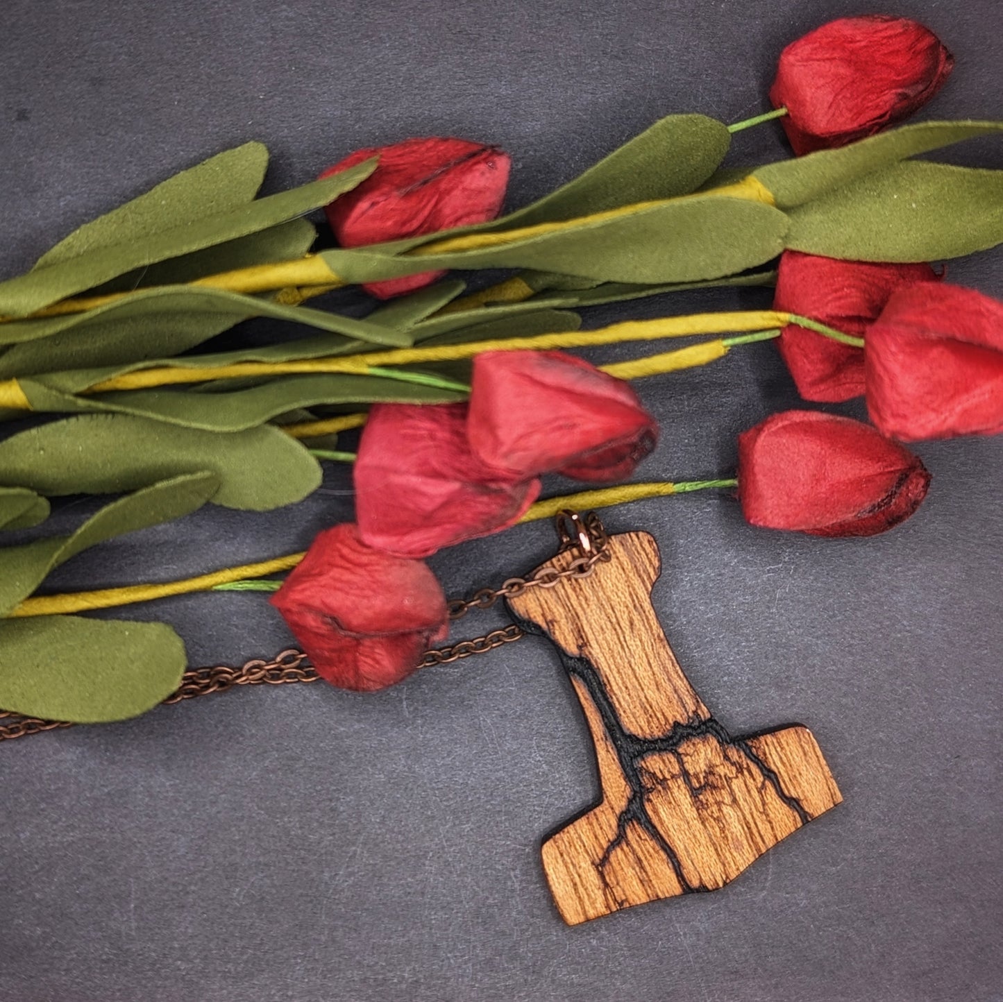 Fractal Burned Mjolnir Necklace