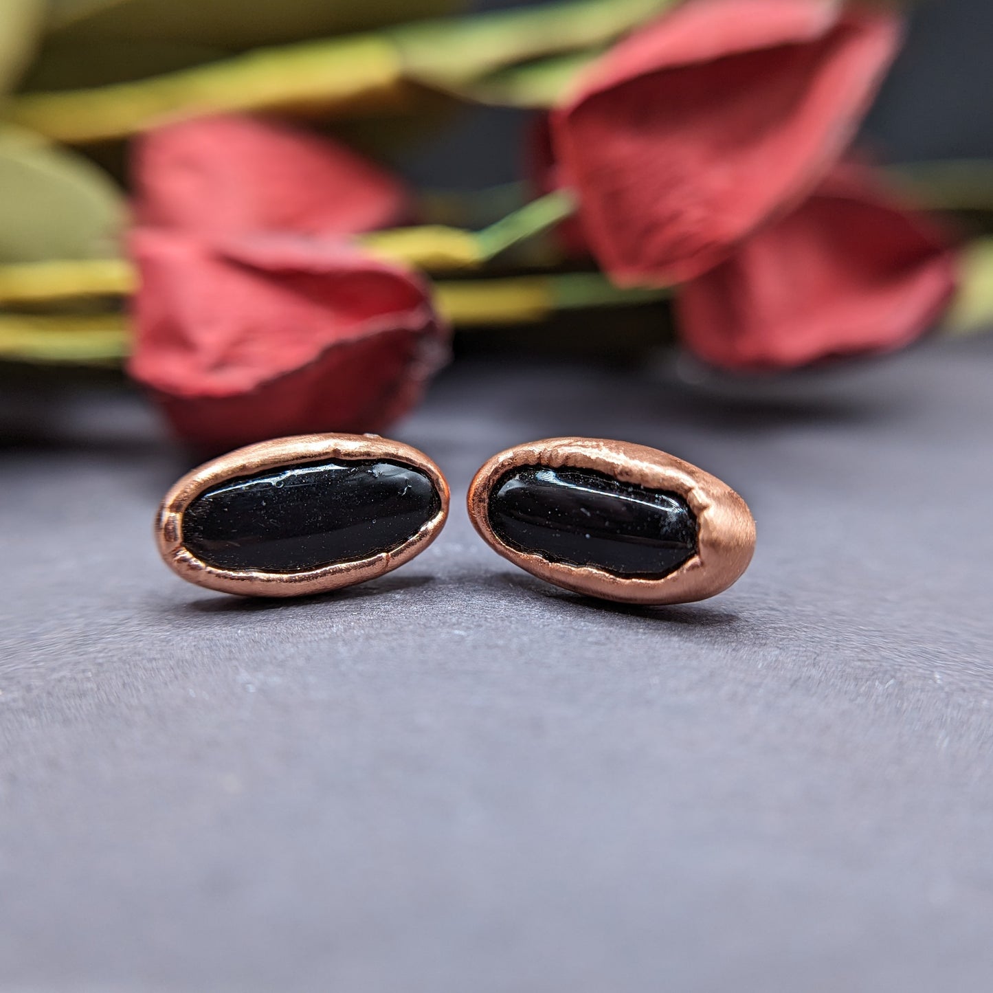 Black Onyx Stud Earrings