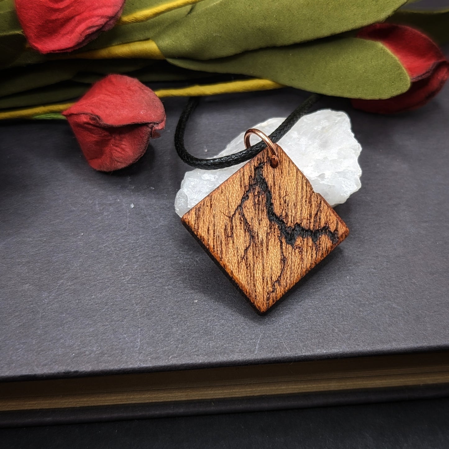 African Mahogany Diamond Pendant