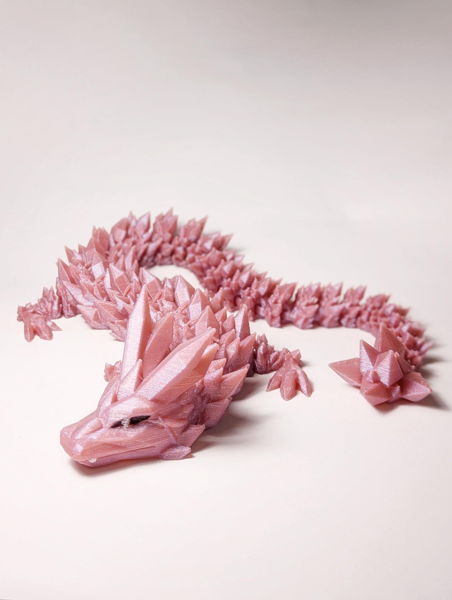 Crystal Dragon, Flexible 3D Printed Dragon, Cinderwing Crystal Dragon, Articulated Fidget Dragon, Large Crystal Dragon