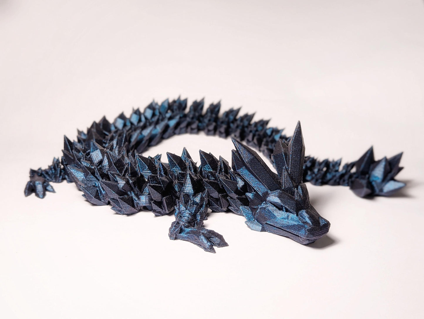 Crystal Dragon, Flexible 3D Printed Dragon, Cinderwing Crystal Dragon, Articulated Fidget Dragon, Large Crystal Dragon