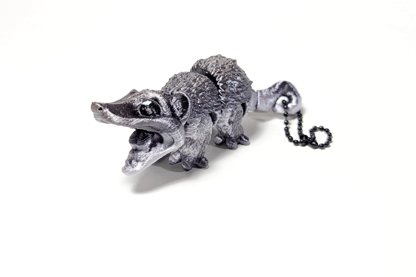 Big Screaming Possum Keychain, 3D Printed Possum Fidget, Articulated Opossum, Trash Cat Keychain