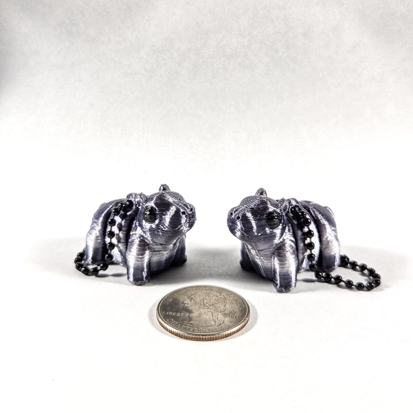 Baby Hippo Keychain, 3D Printed Tiny Hippo, Pygmy Hippo, Canadian House Hippo, Gift for Hippopotamus Lover
