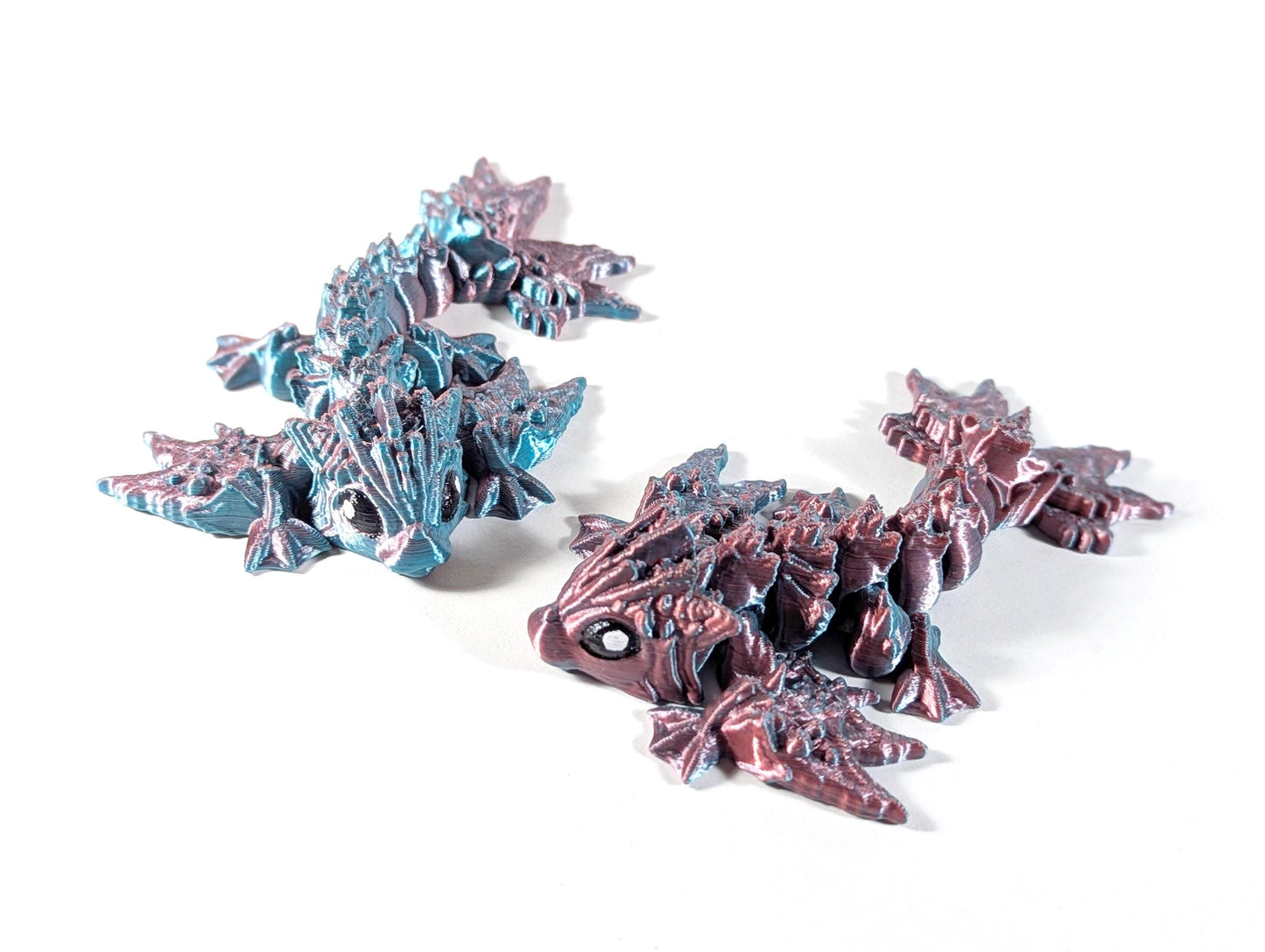 Tiny Ocean Wyvern, Cinderwing Ocean Dragon, Tiny Ocean Dragon, Pink and Blue Color Shift Dragon, 3D Printed Dragon