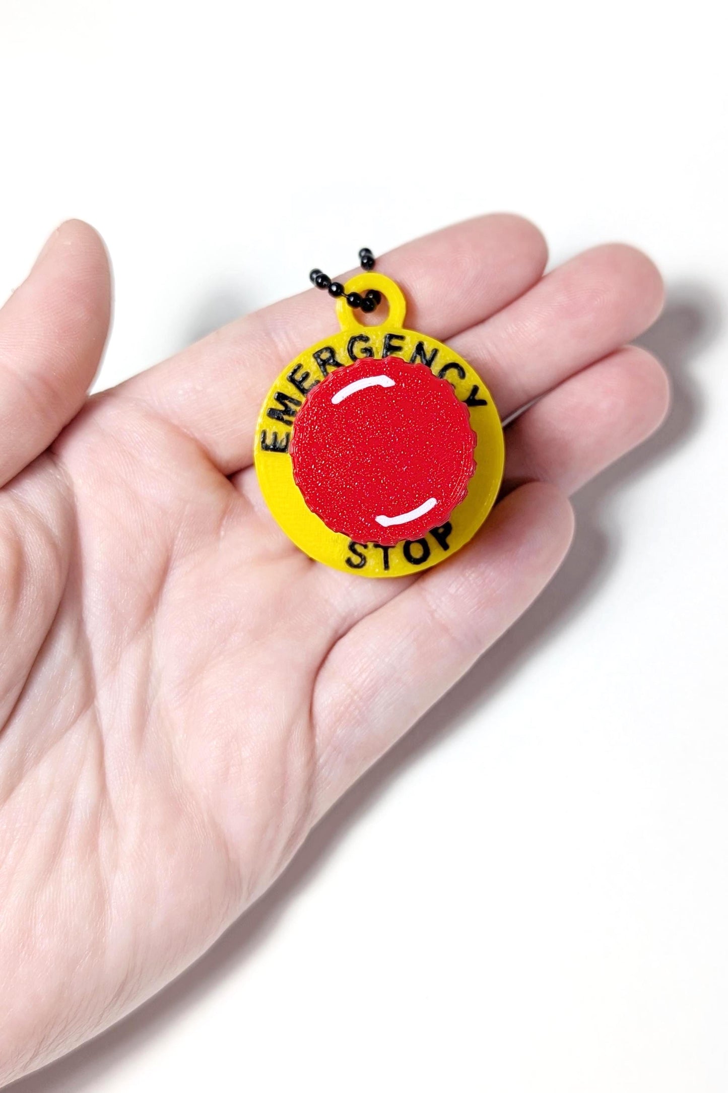 Emergency Stop Clicker Keychain, E-Stop Clicker, Mechanical Keyboard Clicker, Fidget Clicky Toy, Robotics E-Stop Clicker