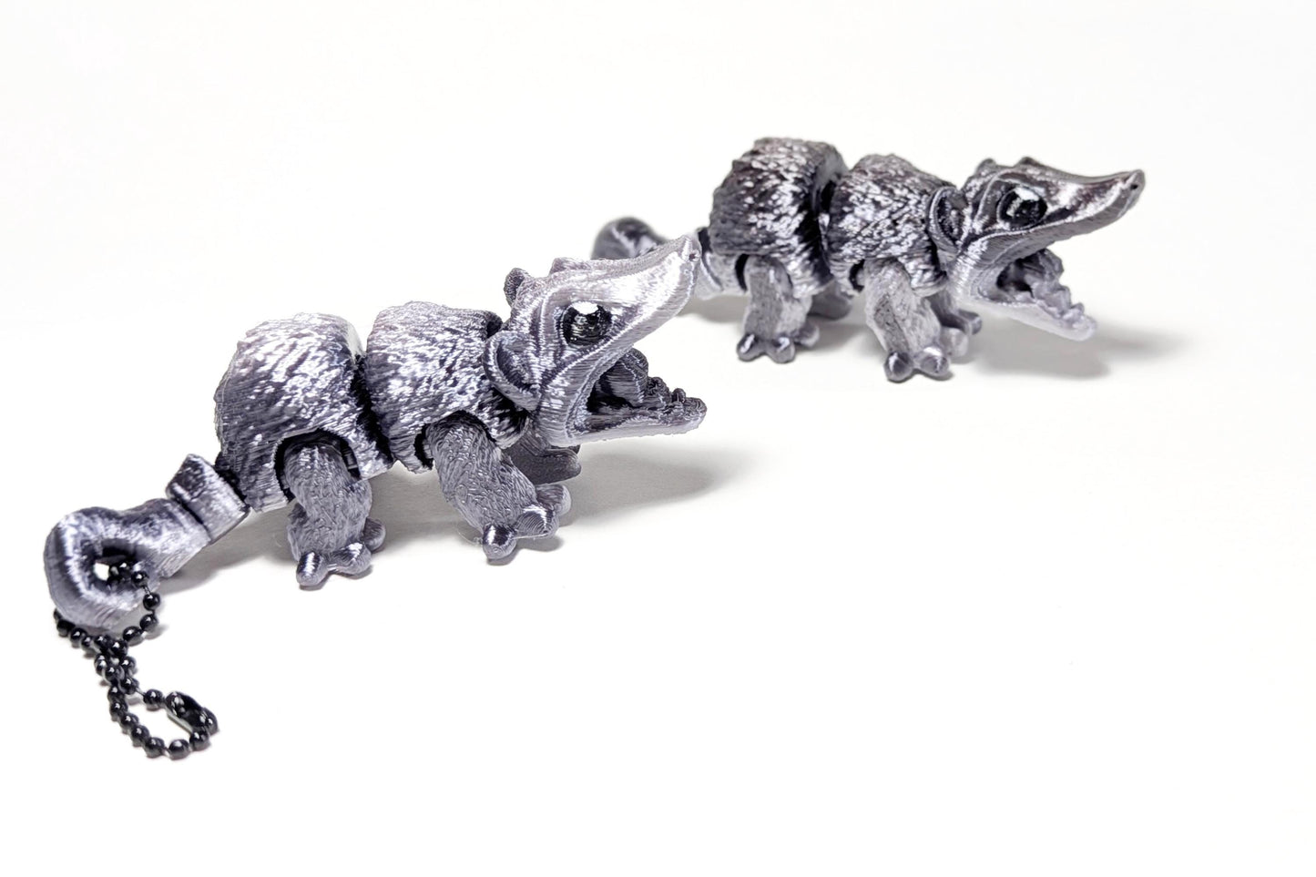 Big Screaming Possum Keychain, 3D Printed Possum Fidget, Articulated Opossum, Trash Cat Keychain