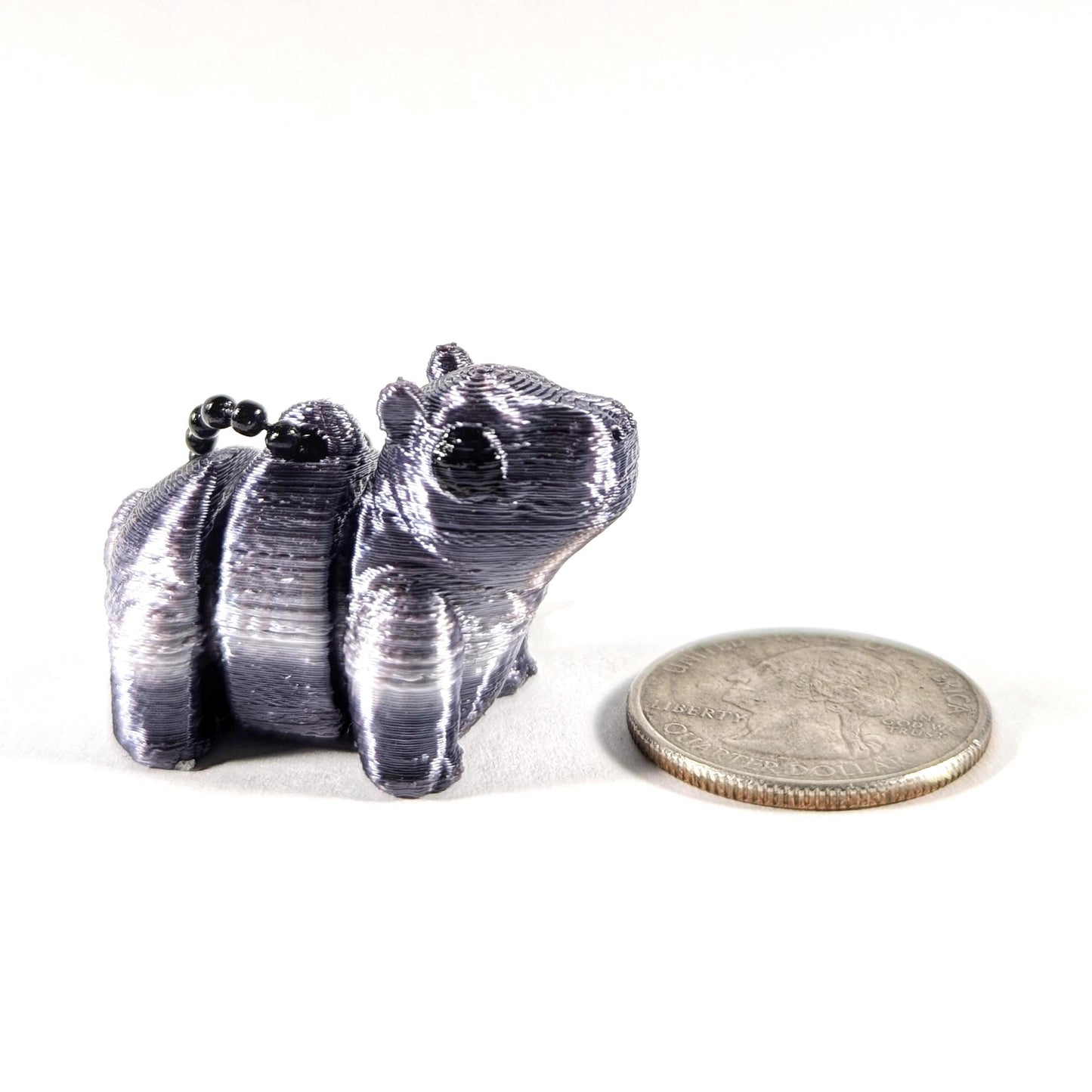 Baby Hippo Keychain, 3D Printed Tiny Hippo, Pygmy Hippo, Canadian House Hippo, Gift for Hippopotamus Lover
