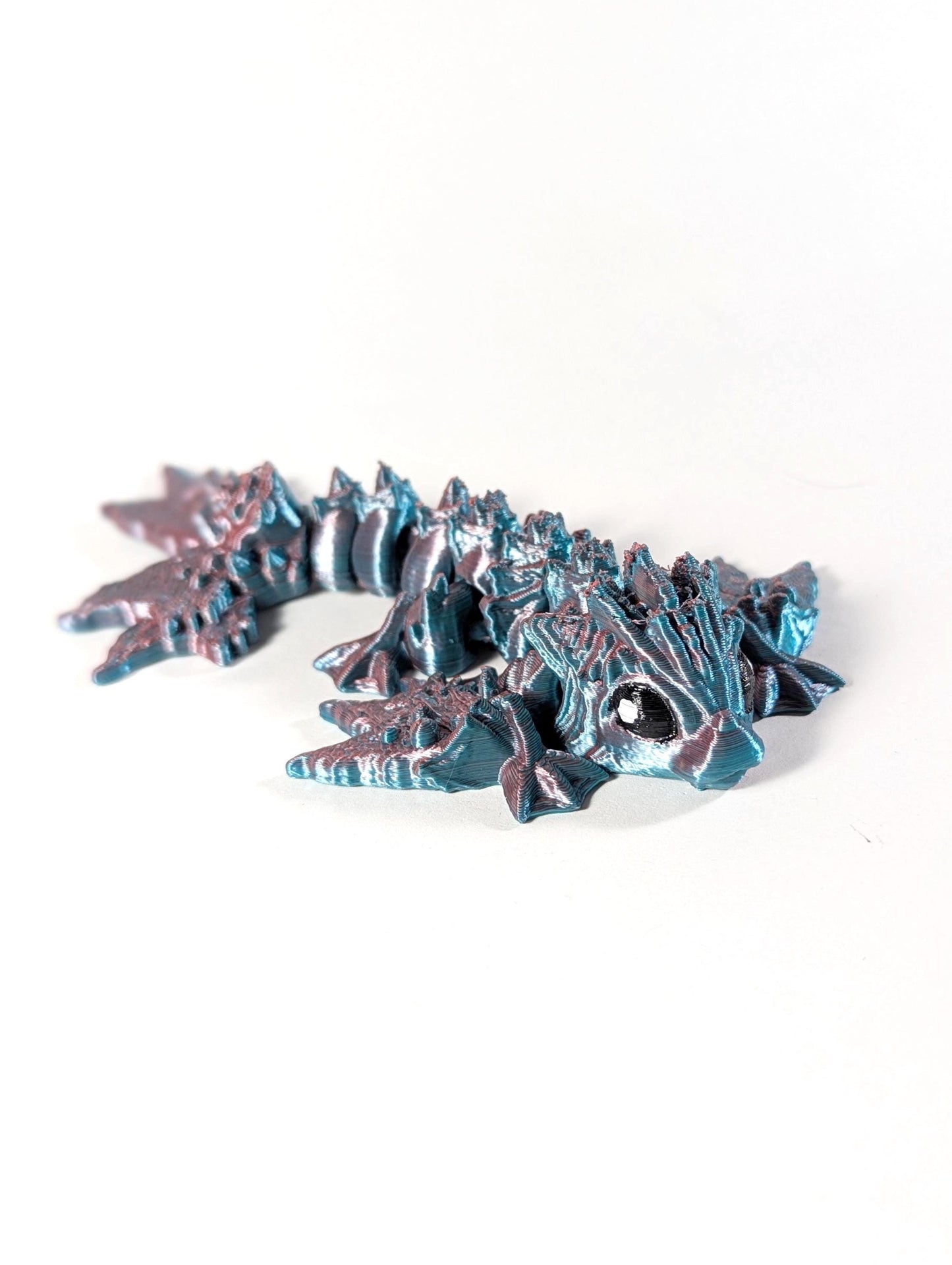 Tiny Ocean Wyvern, Cinderwing Ocean Dragon, Tiny Ocean Dragon, Pink and Blue Color Shift Dragon, 3D Printed Dragon