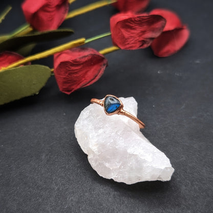 Labradorite Triangle Ring - Size 6.5