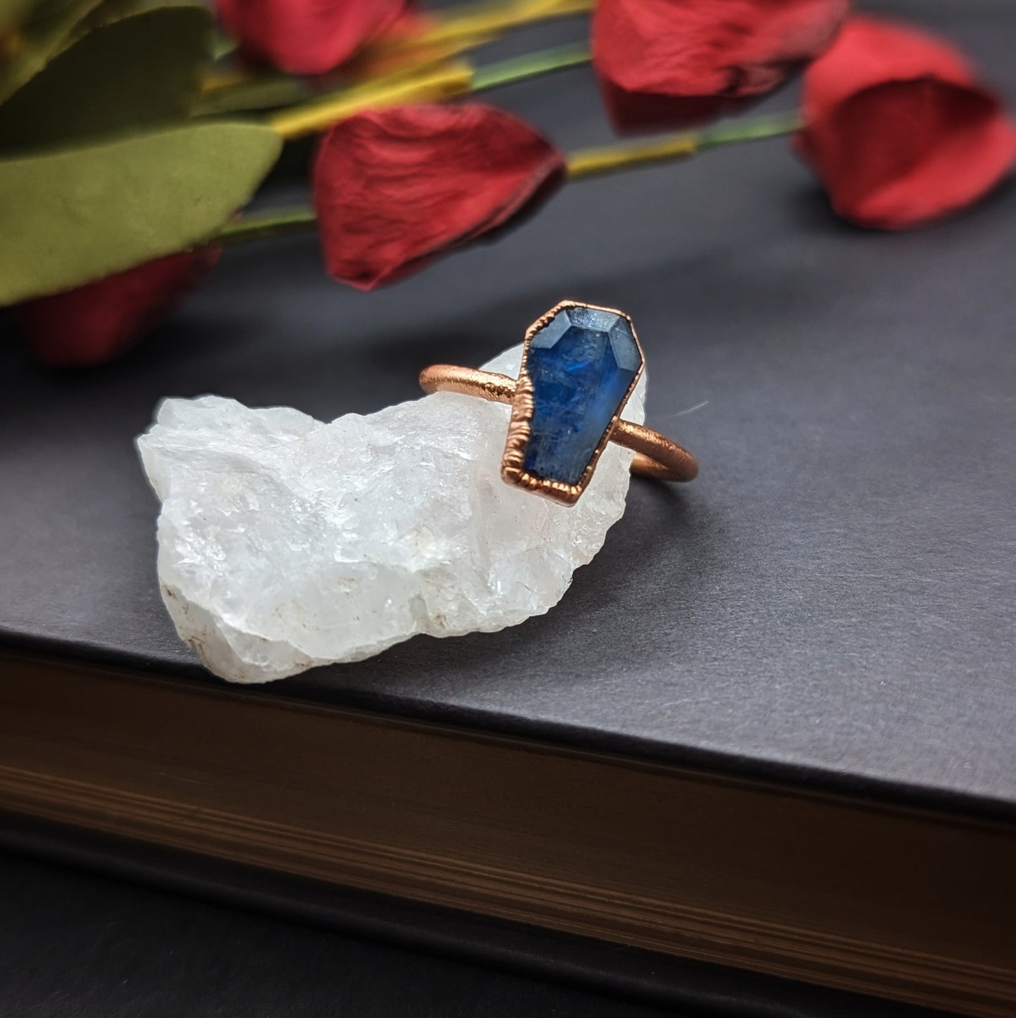 Moonstone Coffin Ring - Size 6.5