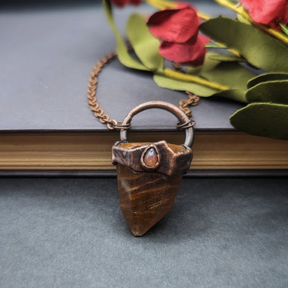 Rutilated Quartz and Opal Necklace