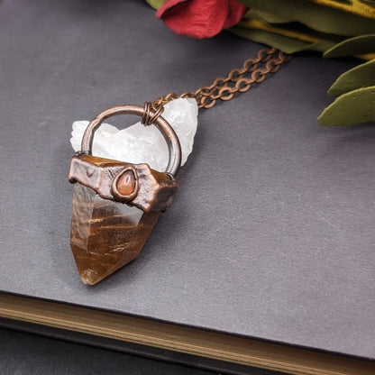 Rutilated Quartz and Opal Necklace
