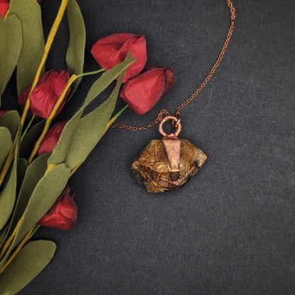 Raw Rutilated Quartz Necklace