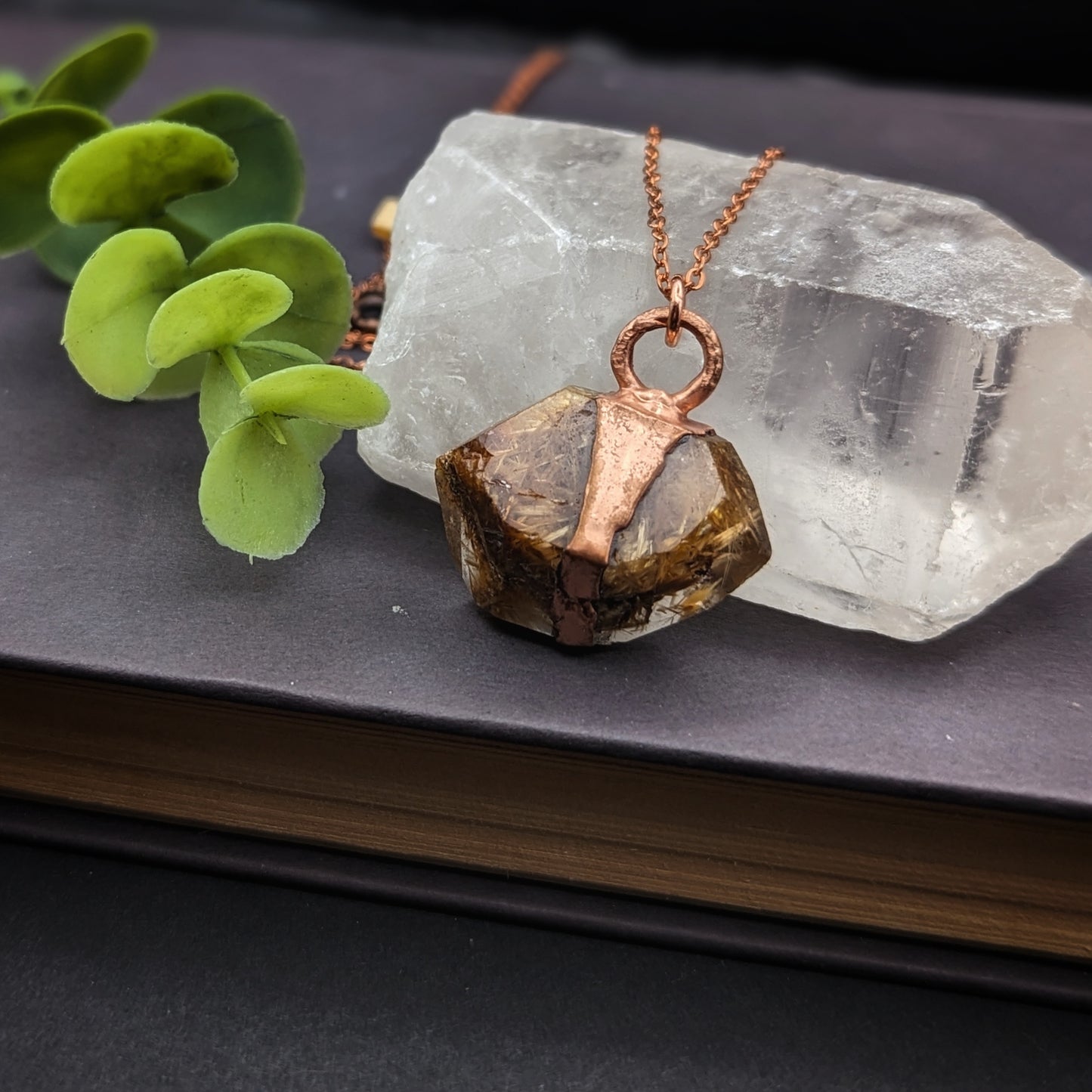 Raw Rutilated Quartz Necklace