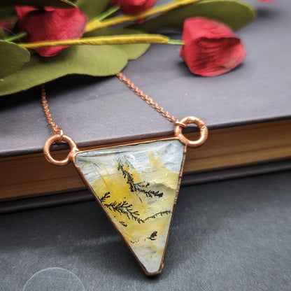 Triangular Dendritic Quartz Necklace