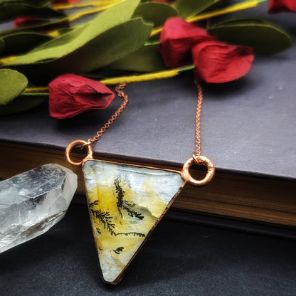 Triangular Dendritic Quartz Necklace