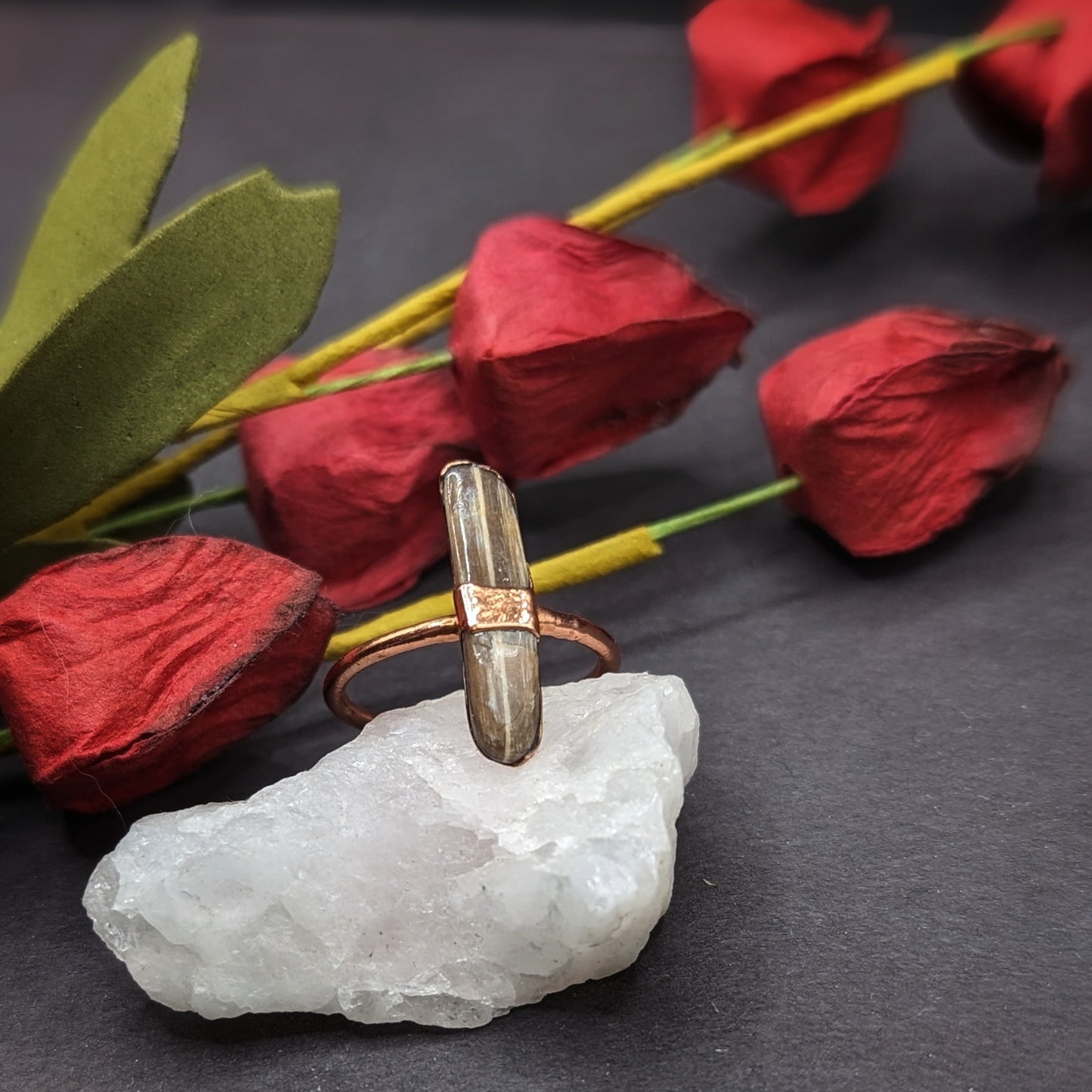 Skinny Petrified Wood Ring - Size 5.5