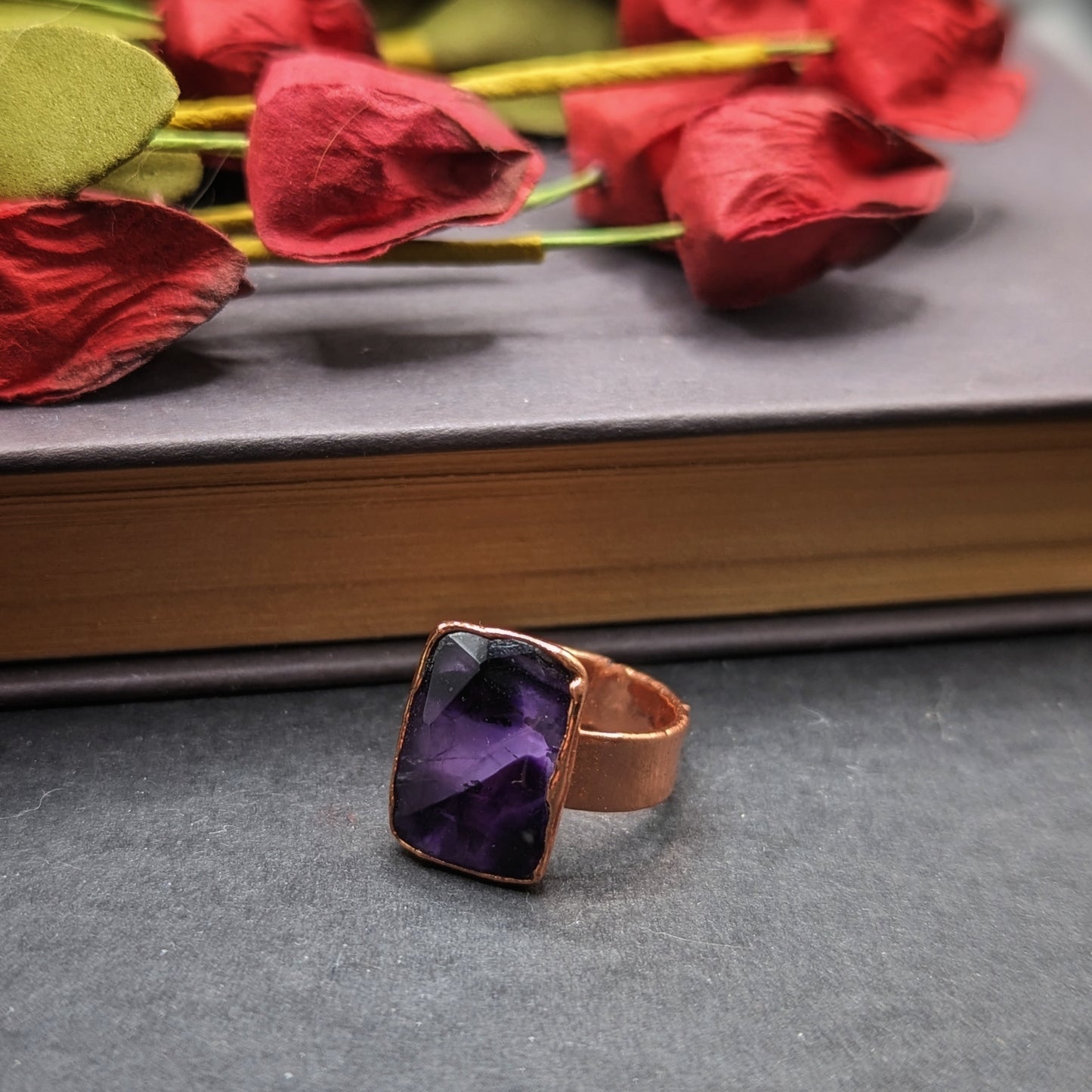 Trapiche Amethyst Ring - Size 5