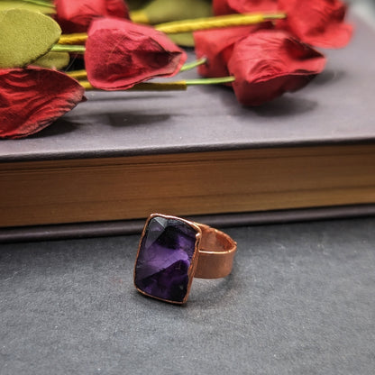 Trapiche Amethyst Ring - Size 5