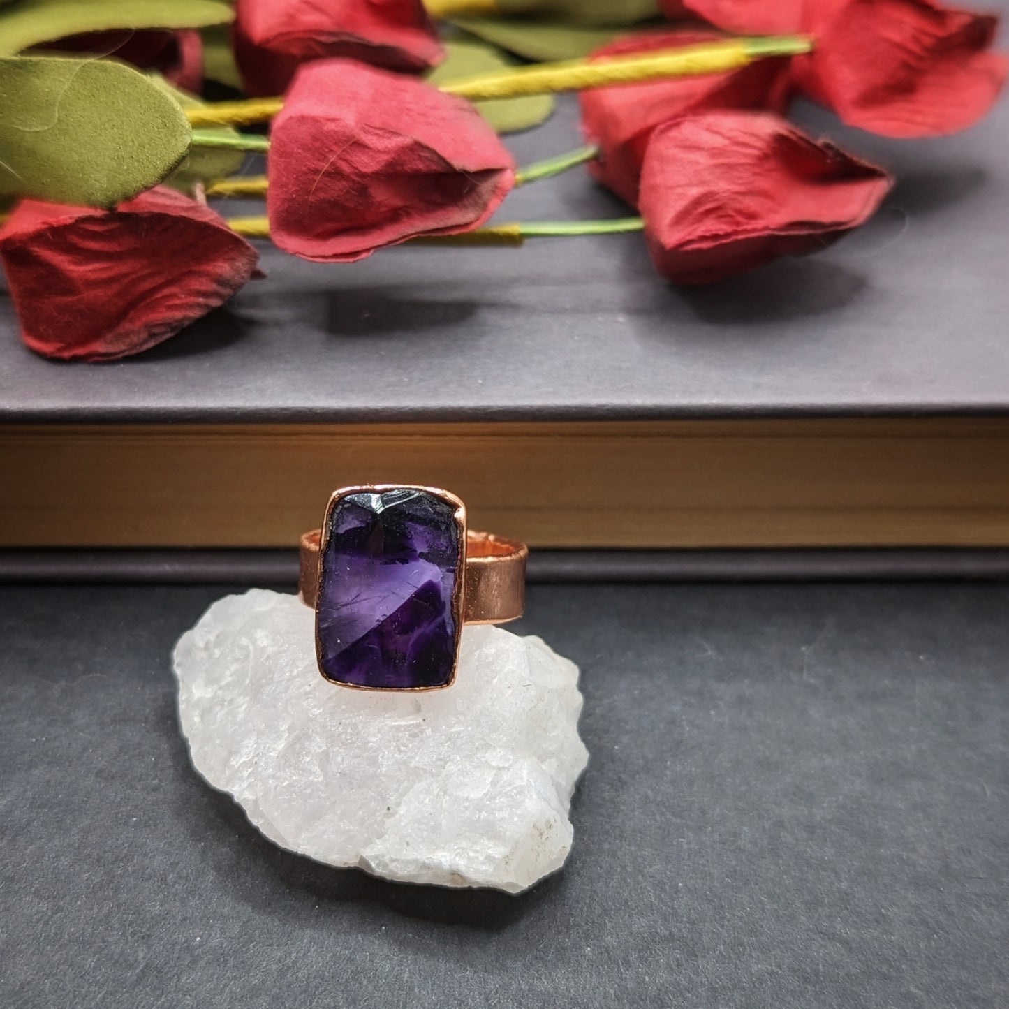 Trapiche Amethyst Ring - Size 5