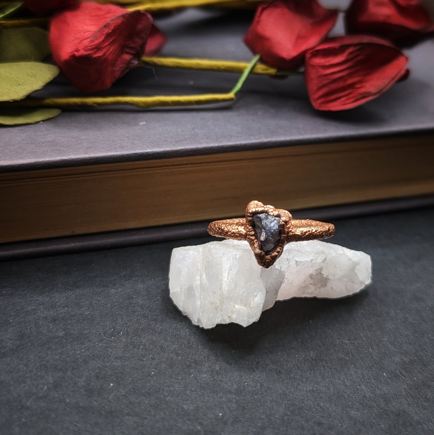 Raw Iolite Ring - Size 6