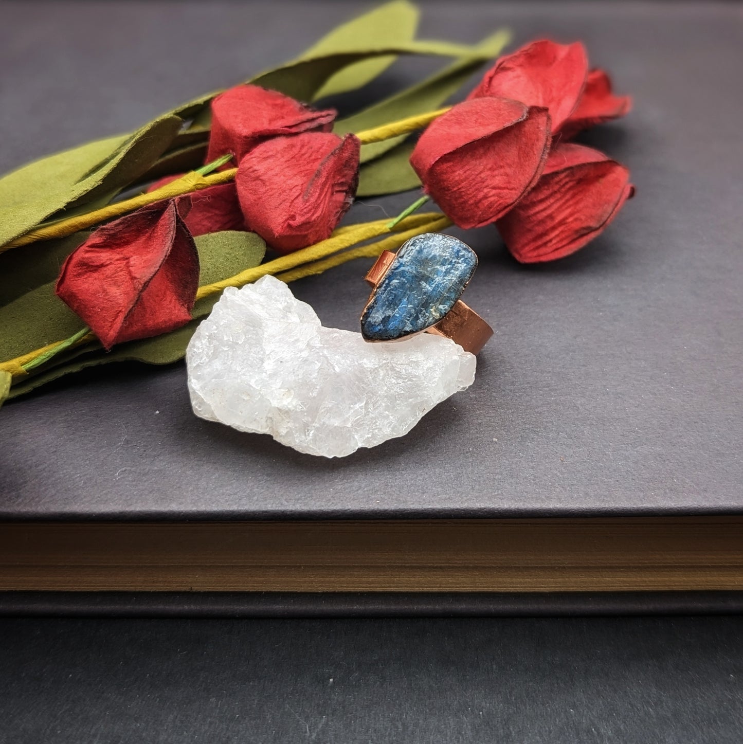 Rough Labradorite Ring - Size 7