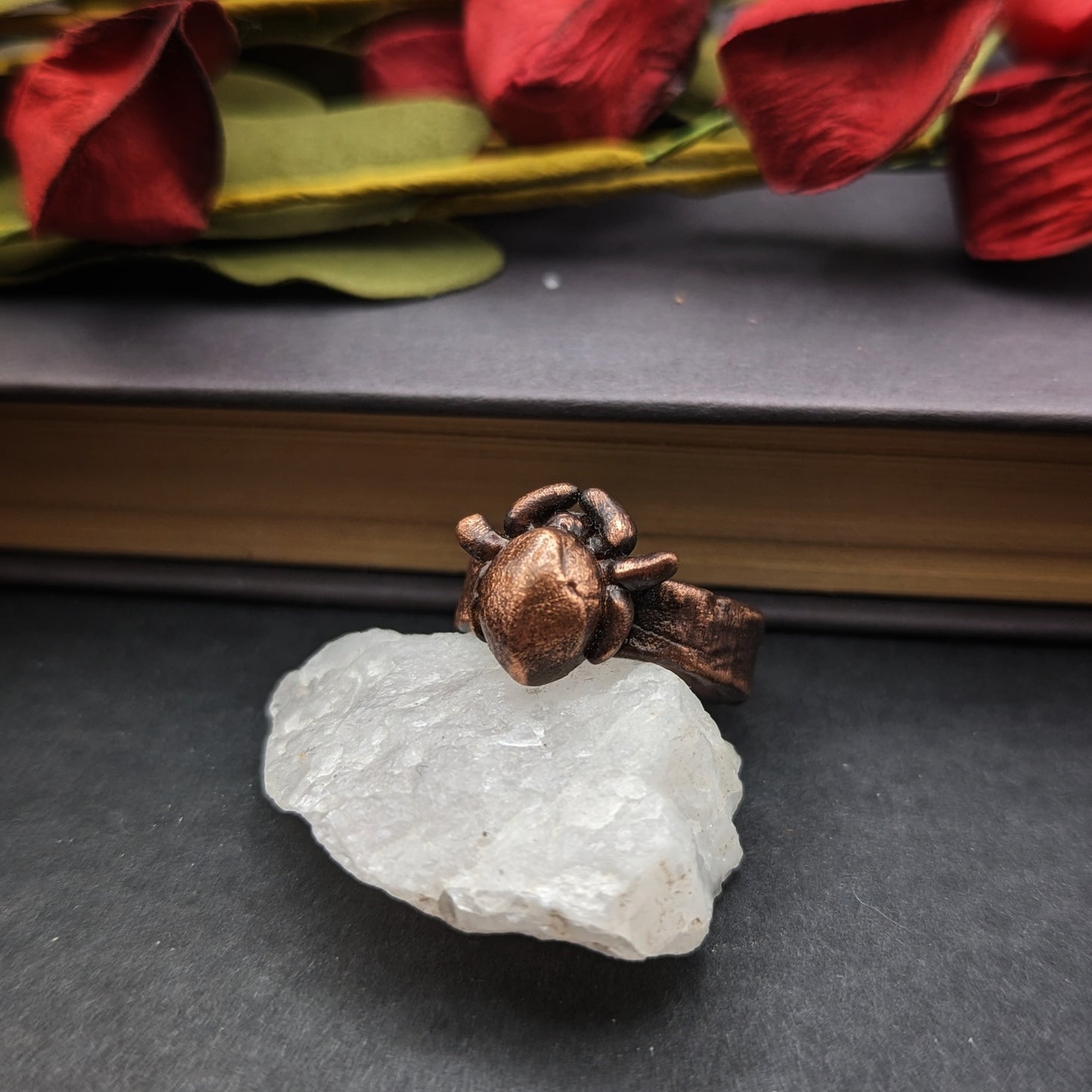 Copper Scarab Ring - Size 7.5