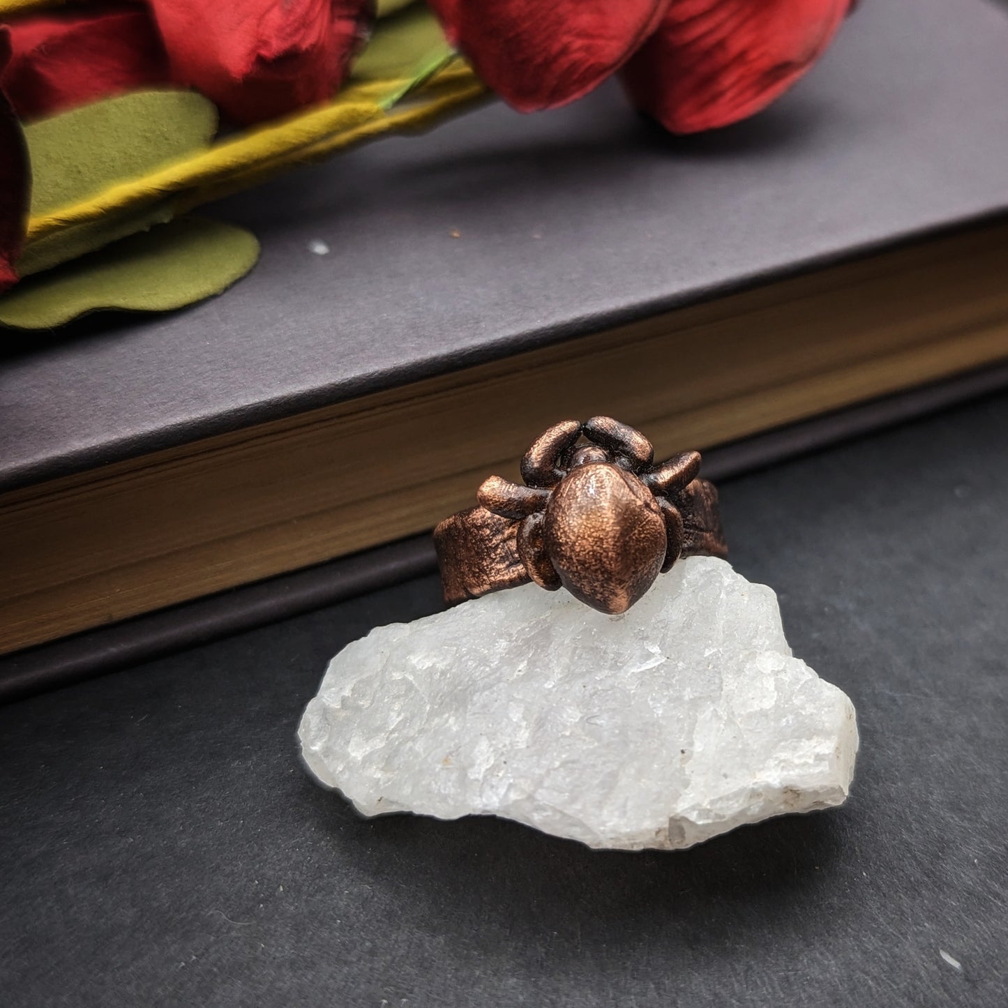 Copper Scarab Ring - Size 7.5