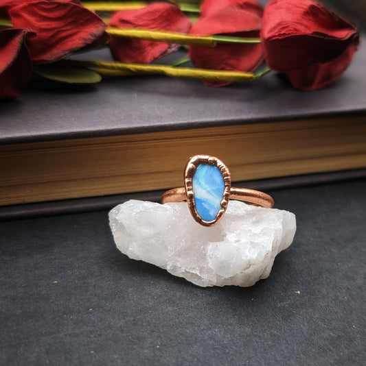 Sky Blue Opal Ring - Size 9