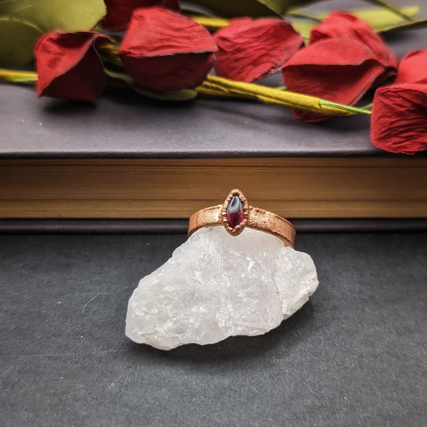 Garnet Marquise Ring - Size 9