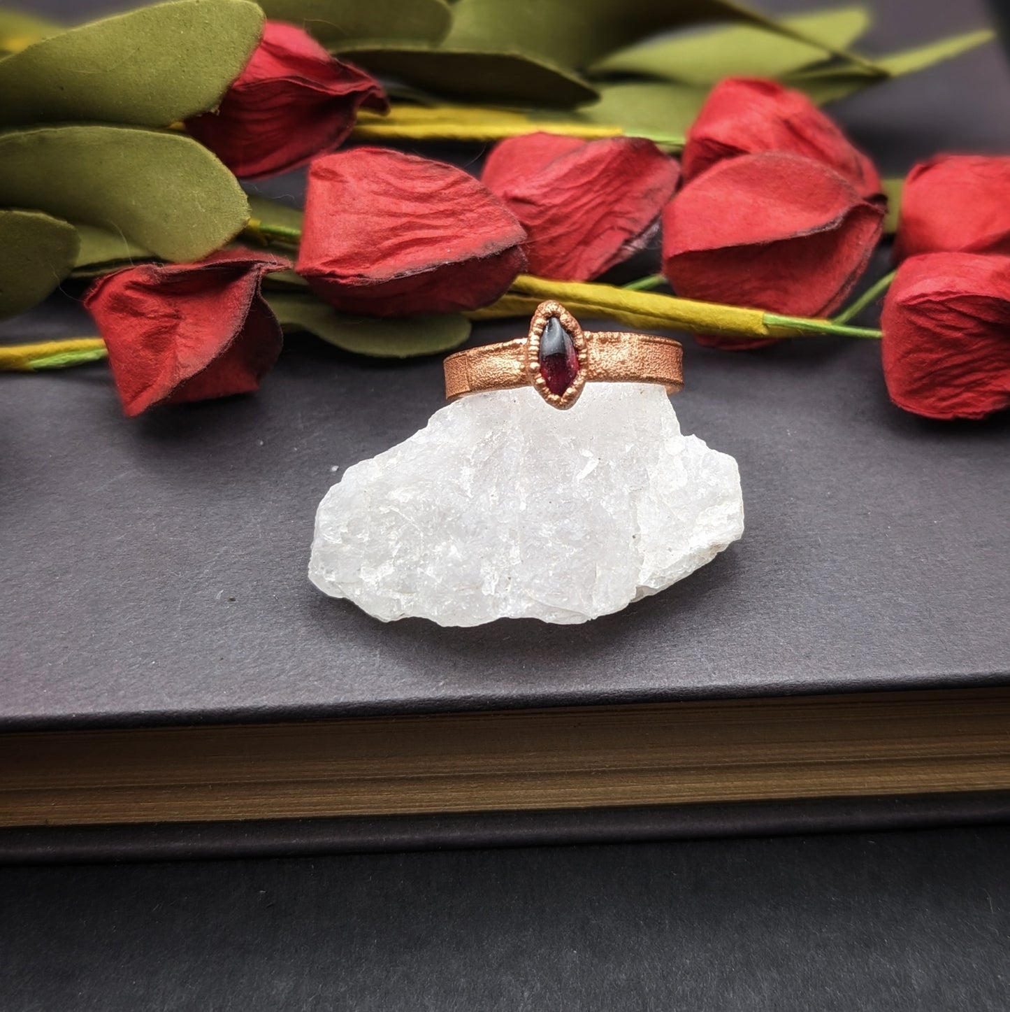 Garnet Marquise Ring - Size 9