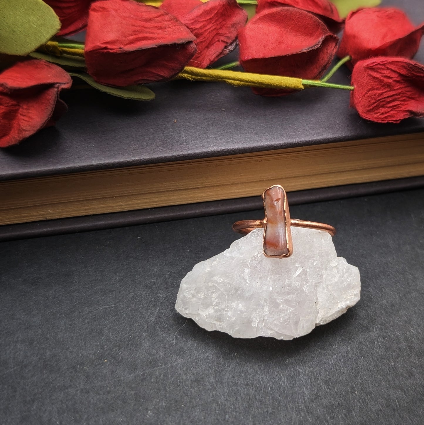 Pink Petrified Wood Ring - Size 9