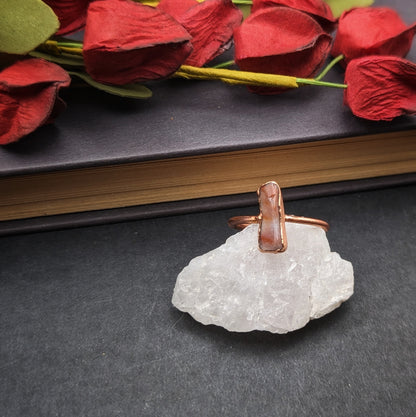 Pink Petrified Wood Ring - Size 9