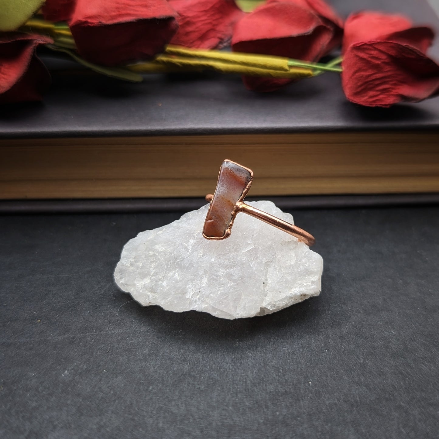 Pink Petrified Wood Ring - Size 9