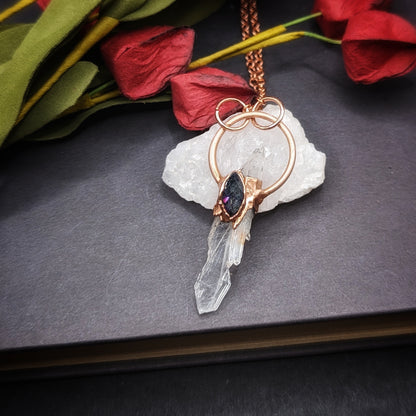 Mystic Topaz and Quartz Necklace