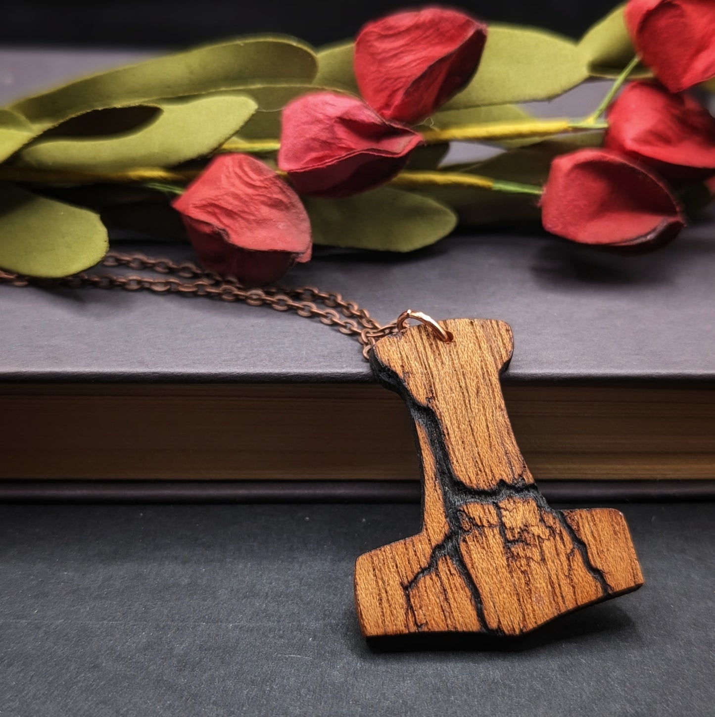 Fractal Burned Mjolnir Necklace