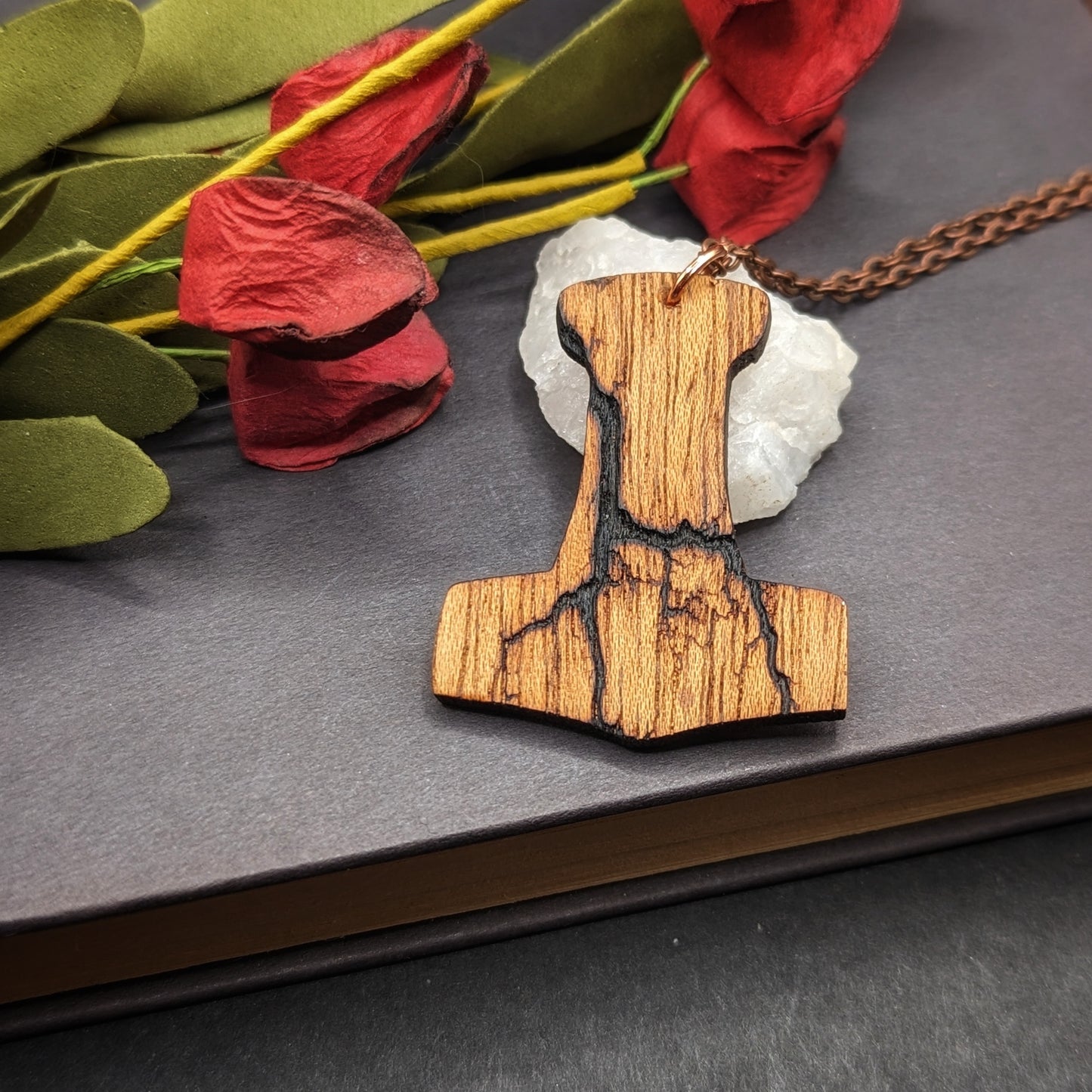 Fractal Burned Mjolnir Necklace