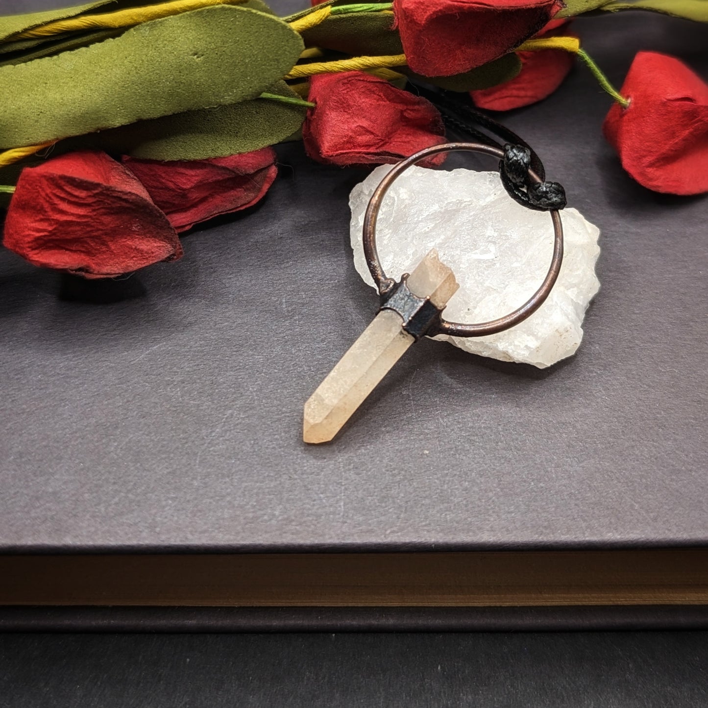 Antique Quartz Point Necklace