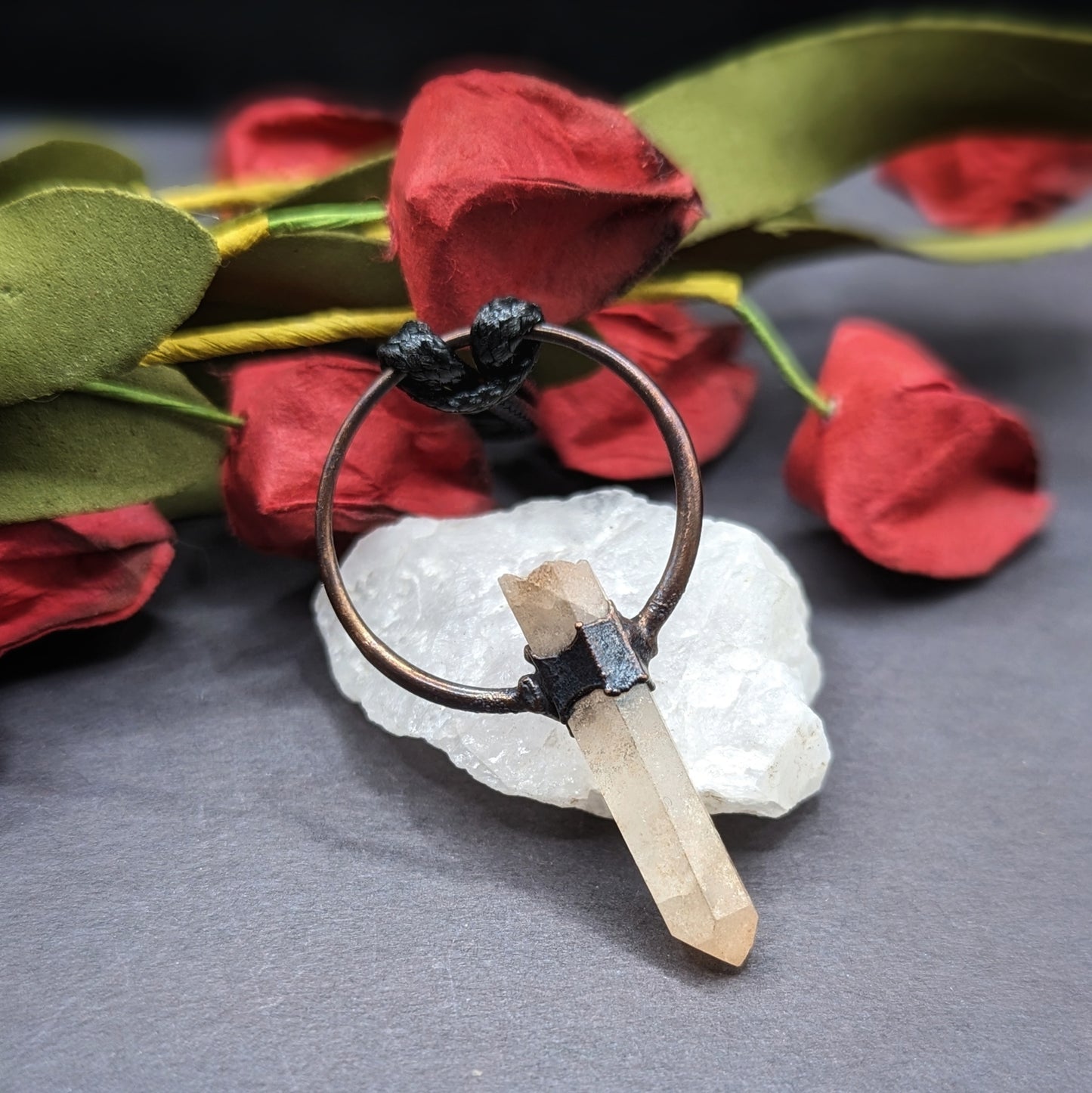 Antique Quartz Point Necklace
