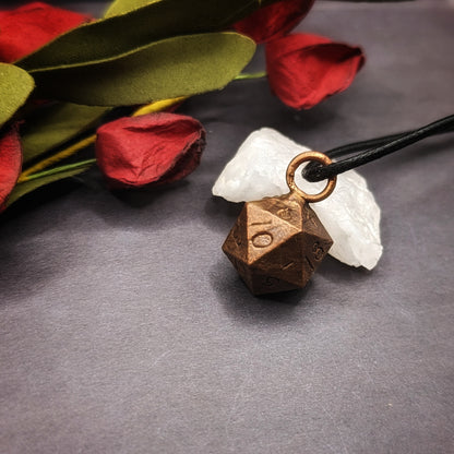 Copper D20 Necklace