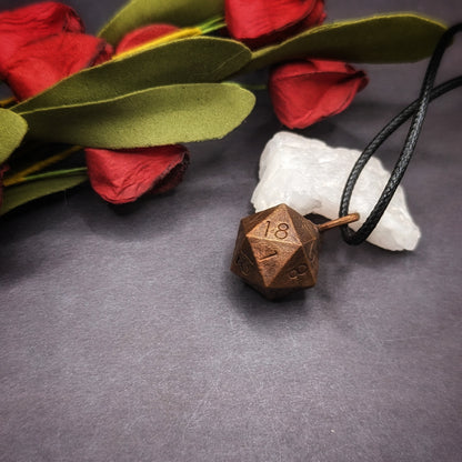 Copper D20 Necklace